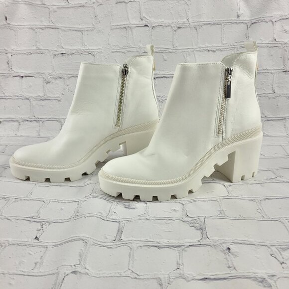 NWOB GB the Change So-Lution Sustainable Leather Chunky Lug Sole Booties - Picture 4 of 14